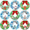 BOARDFEB 12 Sets Christmas Crafts Kits DIY Christmas Foam Wreath Crafts Winter Ornaments for Kids Snowman Santa Penguin Snowflak