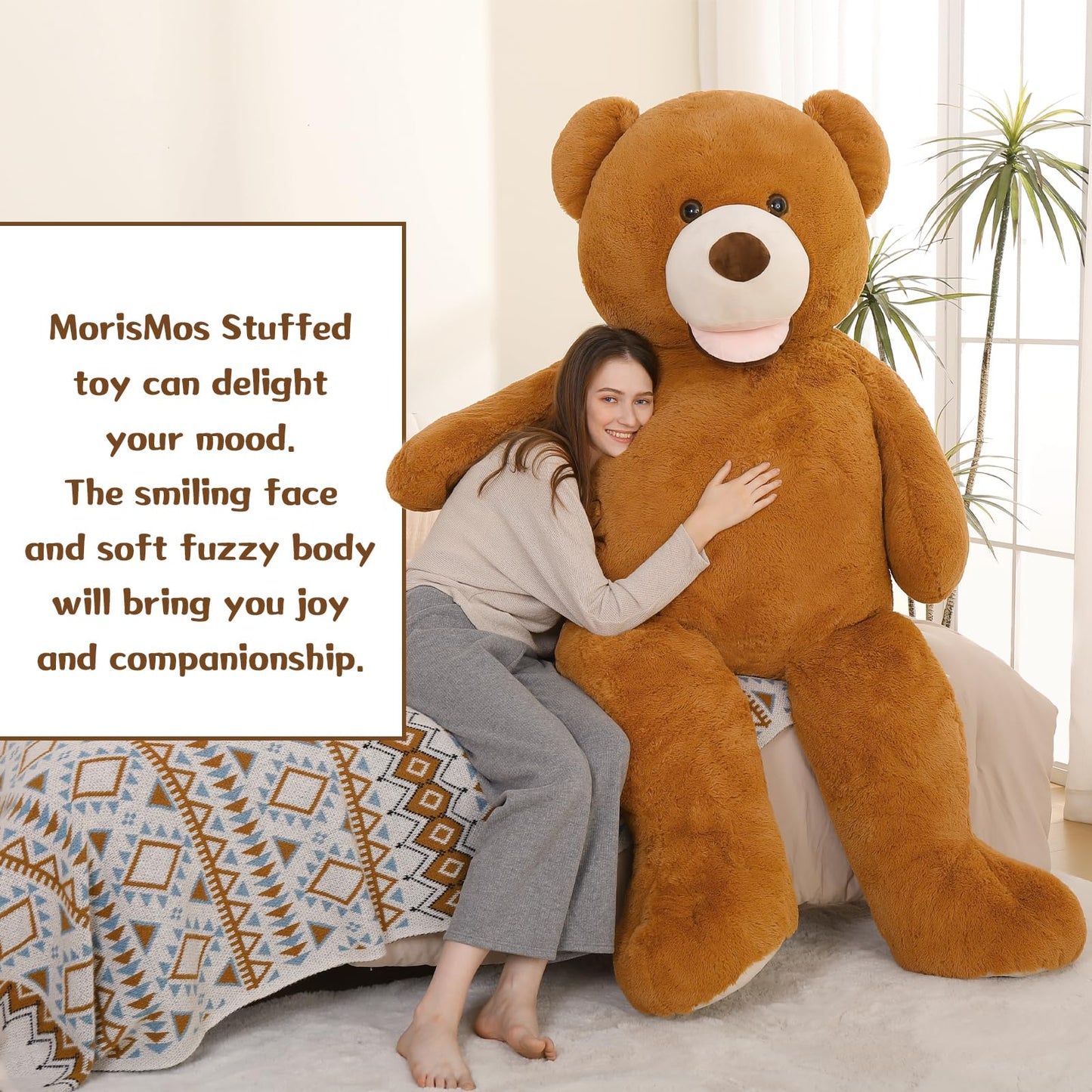 Morismos Giant Teddy Bear Plush 6 Feet, Large Teddy Bears Stuffed Animals For Girlfriend Boyfriend, 6 Foot Life Size Bear Gifts, Baby Shower, Birthday