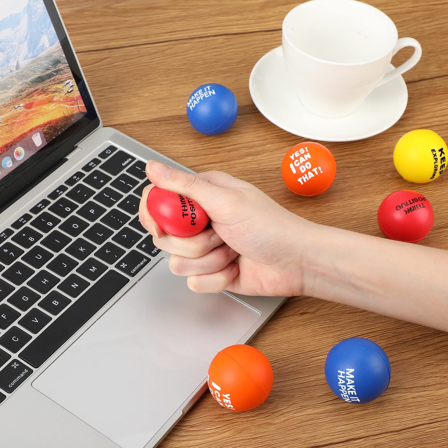 Chivao Motivational Stress Balls Colorful Small Foam Balls Anxiety Relief Toys Relieve Inspire Hand Exercise Toys Funny Stress R