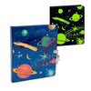 Peaceable Kingdom Deep Space Glow In The Dark 6.25' Lock And Key, Lined Page Diary For Kids