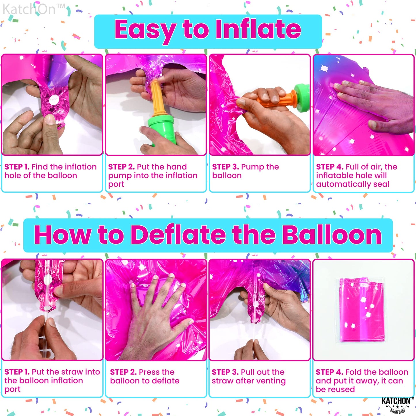 Katchon, 0 Rainbow Balloons Number - Huge, 40 Inch Zero Number Balloon | Rainbow Balloons Birthday Decorations | Pink Blue Number 0 Balloons | Rainbow Party Supplies | Rainbow Birthday Decorations