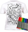Splat Planet Color-In Sea Life T-Shirt With 6 Non-Toxic Washable Magic Pens - Color-In And Wash Out T-Shirt (2-13 Years) White