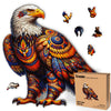 Vivid Eagle Odyssey - 350 Piece Wooden Puzzles for mature-themeds - 17.3 x 16.7 in - Extra-Thick 5 mm Wood Puzzle Hand-Shaped Pieces Iconic Bird Mosaic Design - enhanced Gift for Puzzle Lovers by LEOGOR