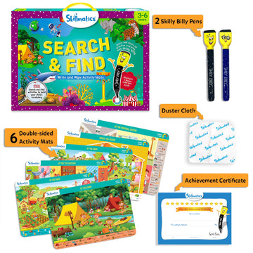 Skillmatics Search And Find Educational Game - Reusable Preschool Learning Activities, Perfect For Toddlers & Kids Who Love Toys, Art & Crafts, Builds Vocabulary, Gifts For Ages 3, 4, 5, 6