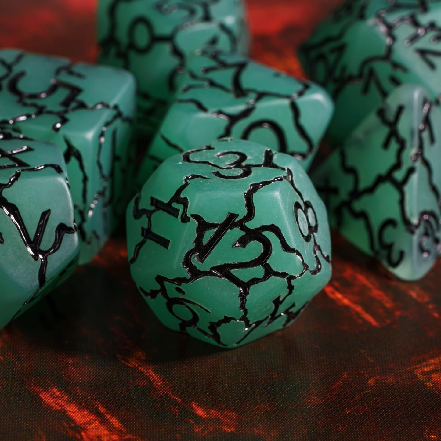 HDdais DND Dice Set, 7PCS Crackle Design Polyhedral Dice Set D&D for Dungeons and Dragons Role Playing Game and Other Tabletop G