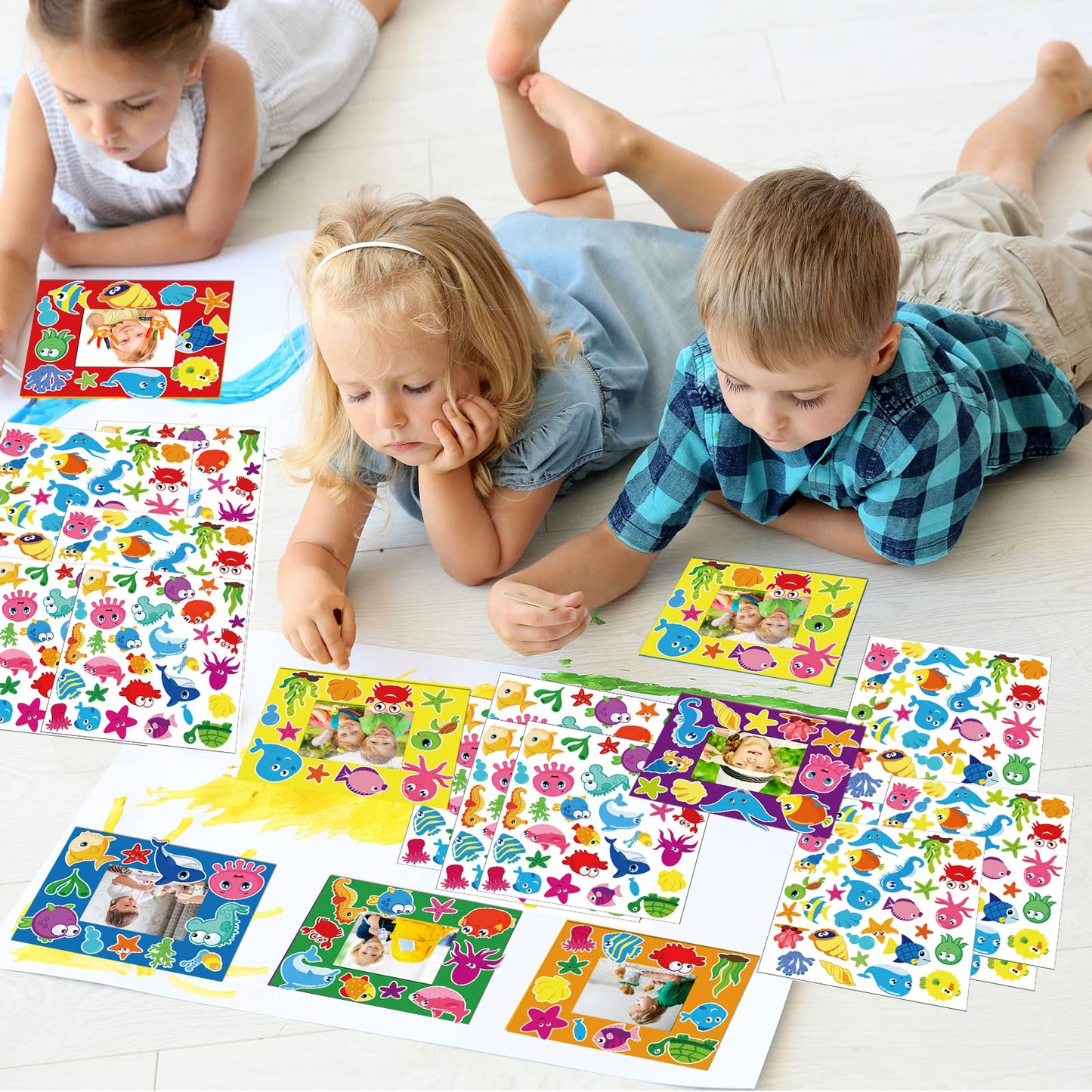 Chiazllta 30 Pcs Summer Under The Sea Craft Kits For Kids Preschool Ocean Animal Diy Picture Frame Crafts Kindergarten Back To S