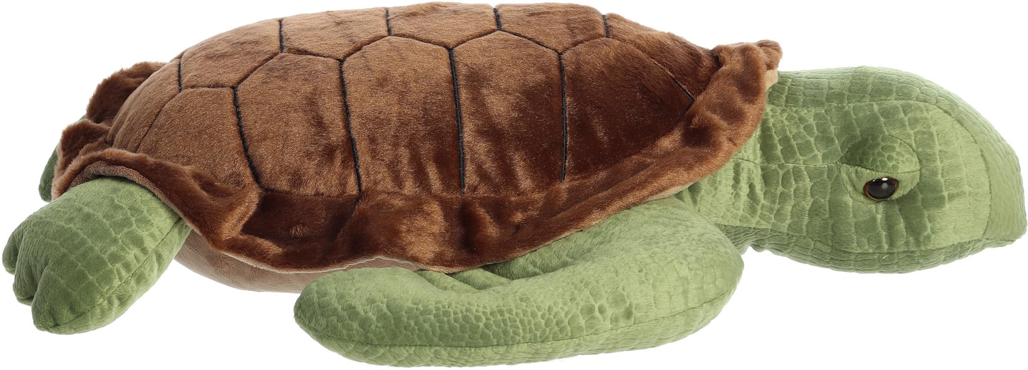 Aurora® Adorable Super Flopsie™ Sea Turtle Stuffed Animal - Playful Ease - Timeless Companions - Green 27 Inches