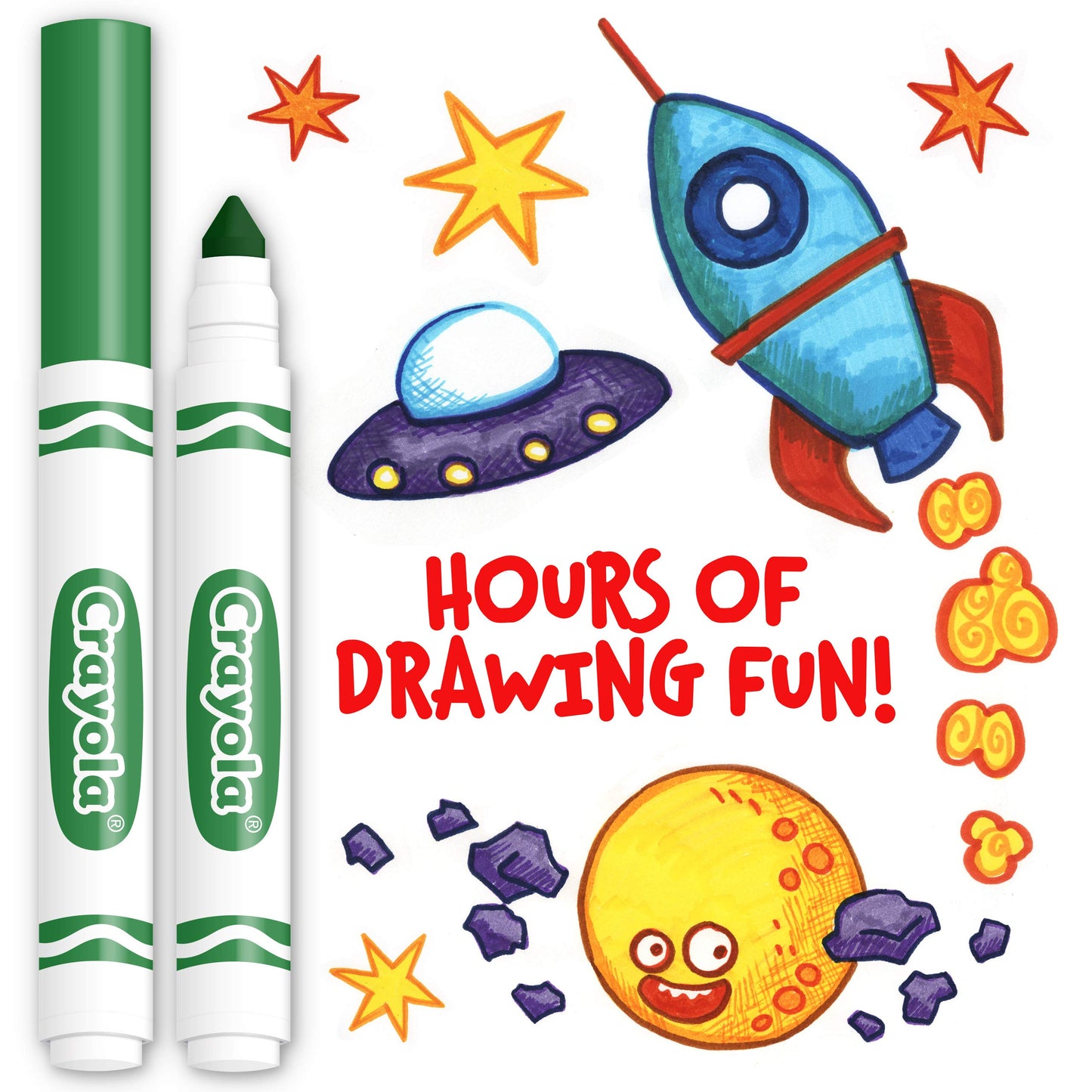 Crayola Broad Line Markers - Green (12Ct), Markers For Kids, Bulk School Supplies For Teachers, Nontoxic, Marker Refill With Reusable Box