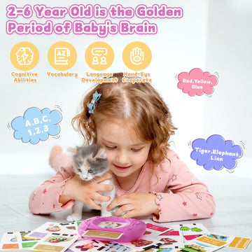 Homestec Toddlers Bilingual Spanish & English Talking Flash Cards With 288 Sight Words, Speech Therapy Toys For 3 4 5 6 Years Ol