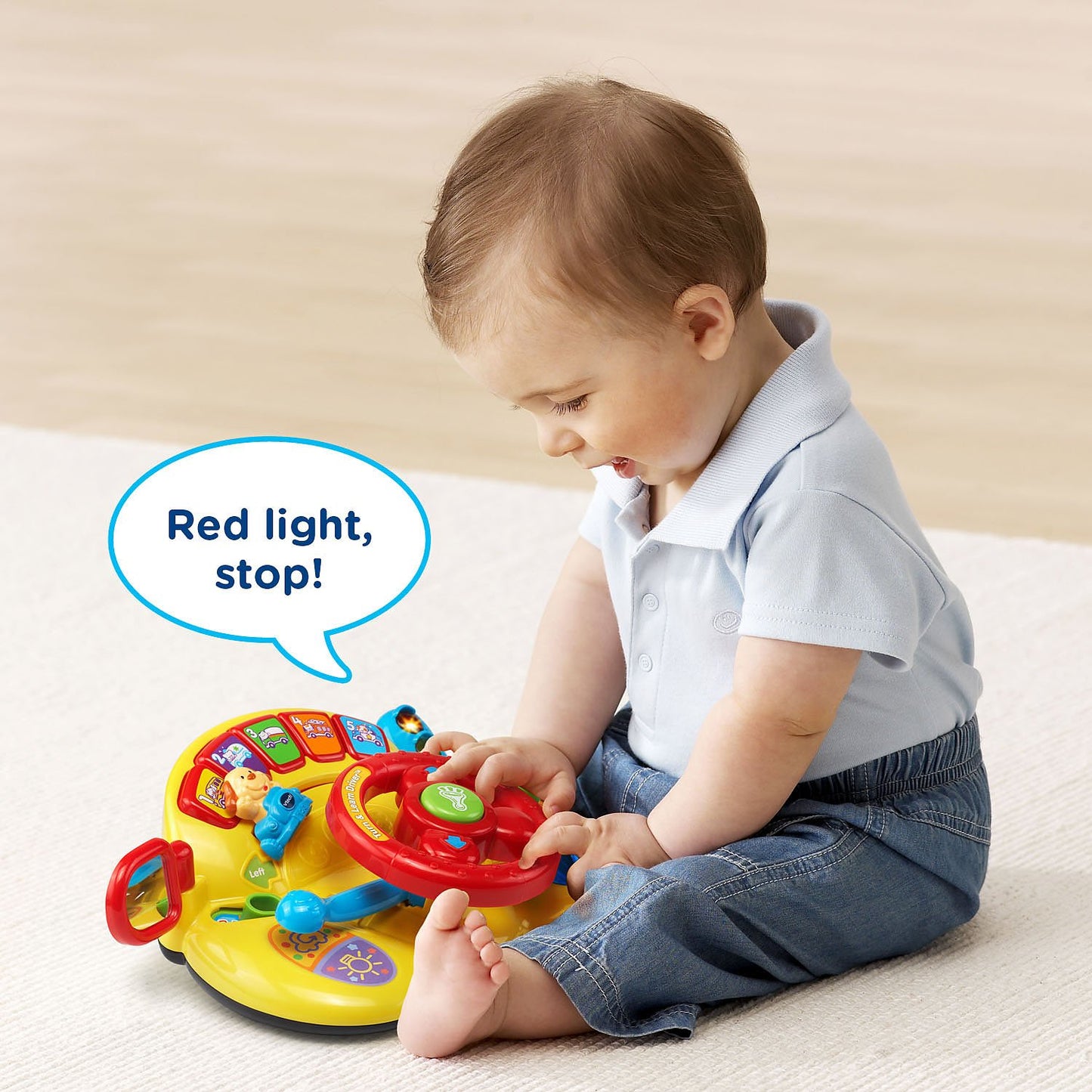 VTech Turn and Learn Driver Toy, Yellow, 8.86 x 10.79 x 4.33 Inches, Plastic, Model 80-166601, Frustration Free Packaging