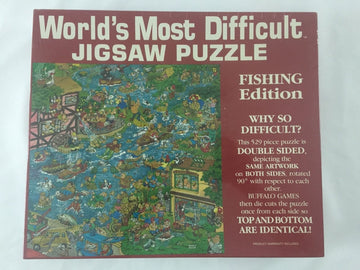 Buffalo Games World's Most Difficult Fishing Jigsaw Puzzle, 529 Pieces, Multi-Color Challenge for Puzzle Enthusiasts