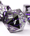Soar Forge Metal Dice for DND - Beautiful Cracked Glitter Metal Dice Set - Polyhedral Dice Compatible with Dungeons and Dragons