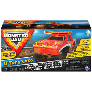 Monster Jam, Official El Toro Loco Remote Control Monster Truck For Boys And Girls, 1:24 Scale, 2.4 Ghz, Kids Toys For Ages 4-6+