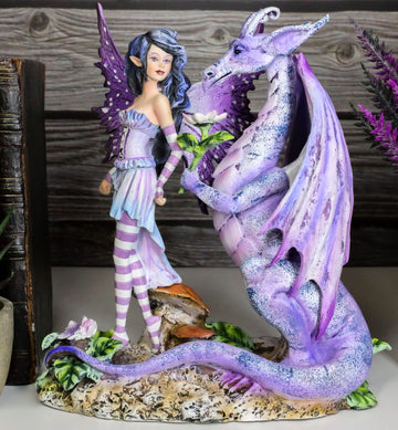 Ebros Gift Amy Brown Romantic Twilight Dragon Courting Fairy Figurine Dragons Are Romantic Statue Fantasy Collectible 8' H