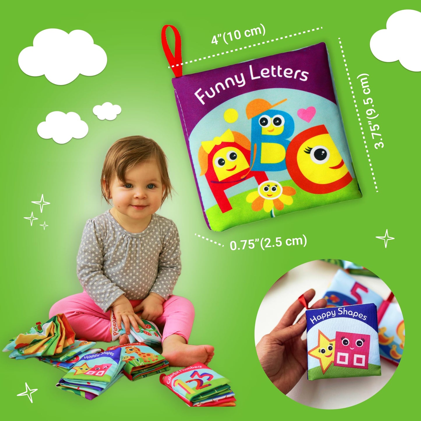 Cloth Books For Babies (Set Of 6) - Premium Quality Soft Books For Babies. Touch And Feel Crinkle Paper. Cloth Books For Early Children'S Development.