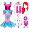 Spooktacular Creations Halloween Mermaid Costume for Girls, Magenta Little Mermaid Dress, Princess Dress Up for Girls 4-6 Toddle