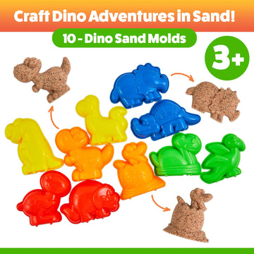 USA Toyz Dinosaur Sand Molds Beach Toys for Kids- 23pk Sand Building Kit Sandbox Toys for Toddlers, Compatible with Molding Clay