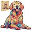 Woodbests Wooden Puzzle For Adults, Loyal Golden Retriever Dog Puzzle (M, 200Pcs, 12.5'X11.9') Beautiful Wooden Box, Wooden Jigsaw Puzzles Unique Shape, Birthday Gifts For Adults And Kids Family Game