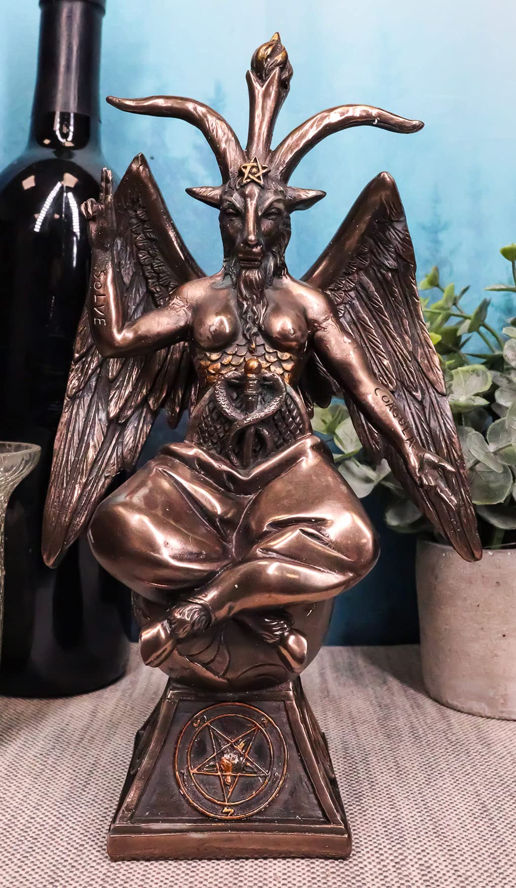 Ebros Gift Baphomet Figurine The Sabbatic Goat Satanic Church Decorative 9.5' H Statue