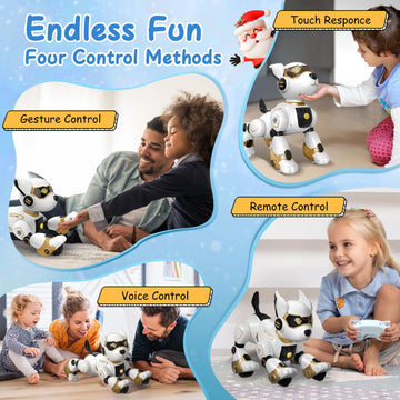 Hbuds Robot Dog Toys For Kids, Remote Control Dog Robot, Voice & Touch Control, Programmable Interactive Robotic Puppy Toy, Sing, Dance, Rechargeable Robo Pet For Boys Girls Ideas