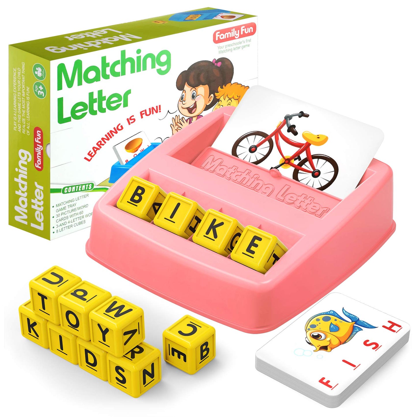 Hahagift Educational Toys For 2-5 Year Old Girl Gifts, Matching Letter Learning Games Activities, Christmas Birthday Gift For Toddler Kids Age 2 3 4 5 Year Olds Girls