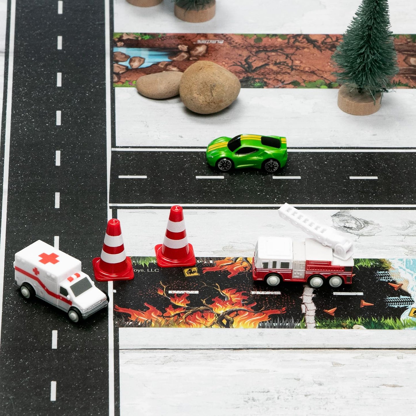 Playtape Variety Pack Road Tape For Toy Cars - Sticks To Flat Surfaces, No Residue, 2 In. X 30 Ft. Roll