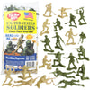 Tim Mee Toy Plastic Army Men - 100pc OD Green & Tan Toy Soldiers, LDPE Plastic, Model TM-06119