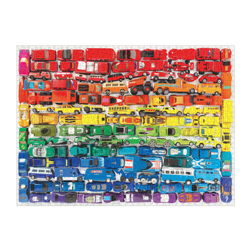 Galison 1000 Piece Rainbow Toy Cars Jigsaw Puzzle for Families and Adults, Finished Puzzle is a Unique Rainbow Image, Photo Art