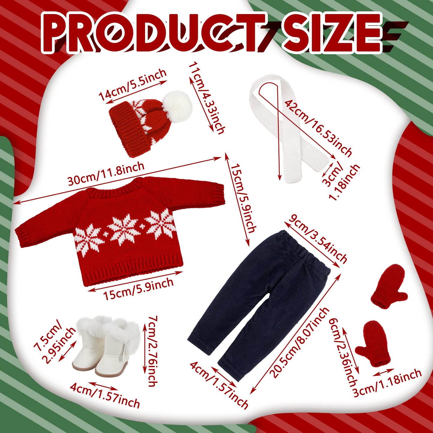 Bencailor Winter 18 Inch Doll Clothes And Accessories Winter Doll Outfits Set Sweaters Trousers Hats Shoes For 18 Inch Doll Gift