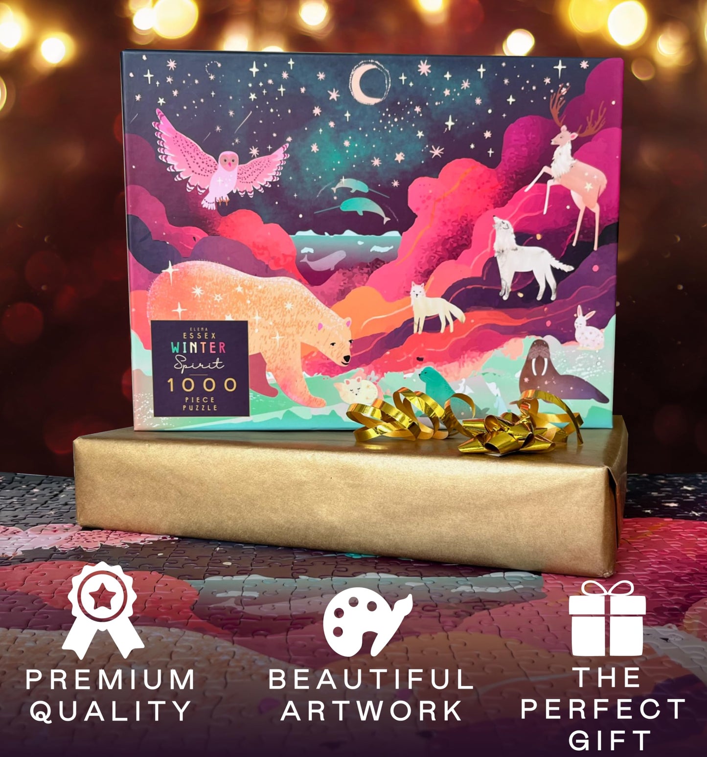 Elena Essex Puzzles For Adults 1000 Pieces - Mother Earth, Rainbow Kingdom, Roar Power (Winter Spirit)