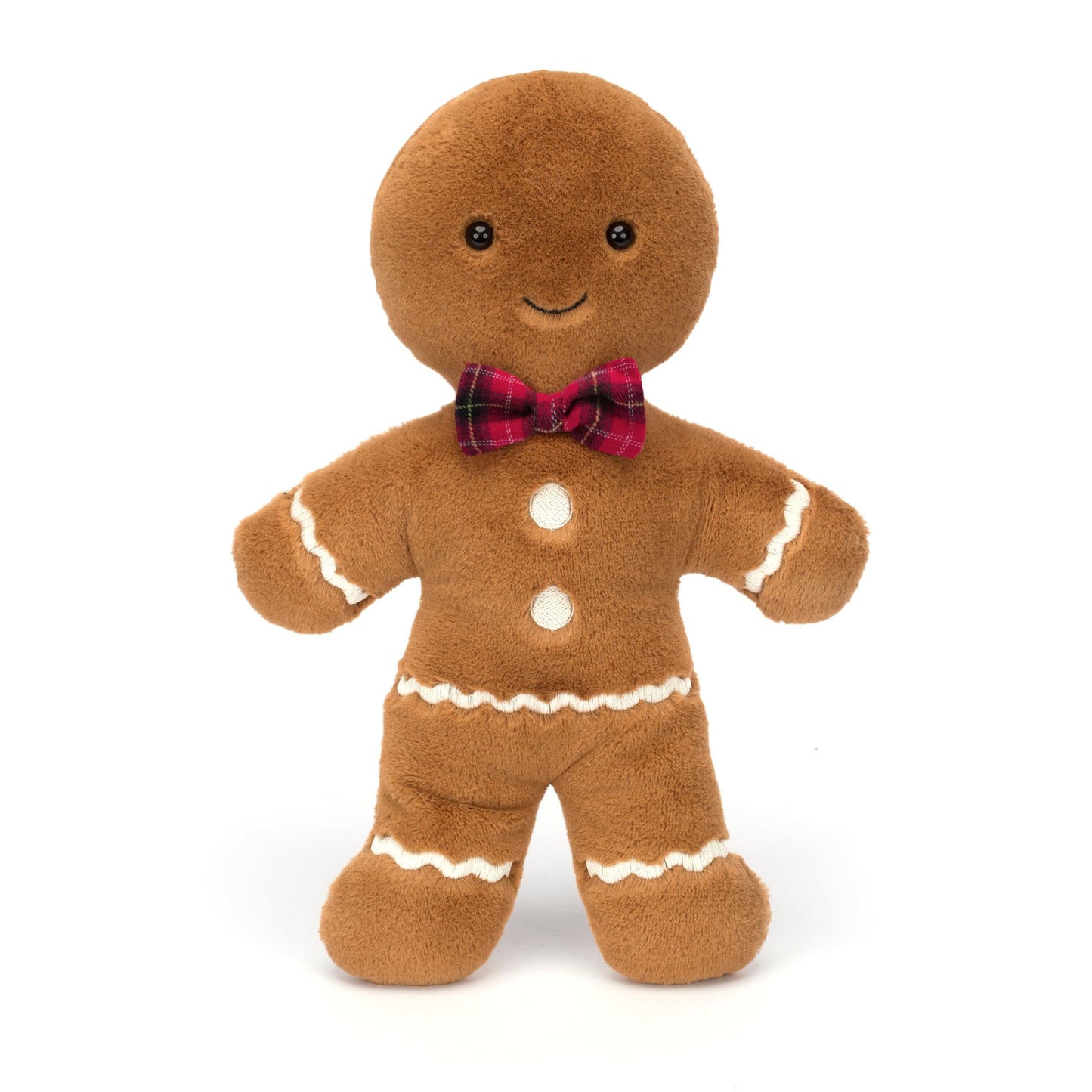 Jellycat Jolly Gingerbread Fred Stuffed Toy - Large 13" Christmas Plush Décor, Polyester