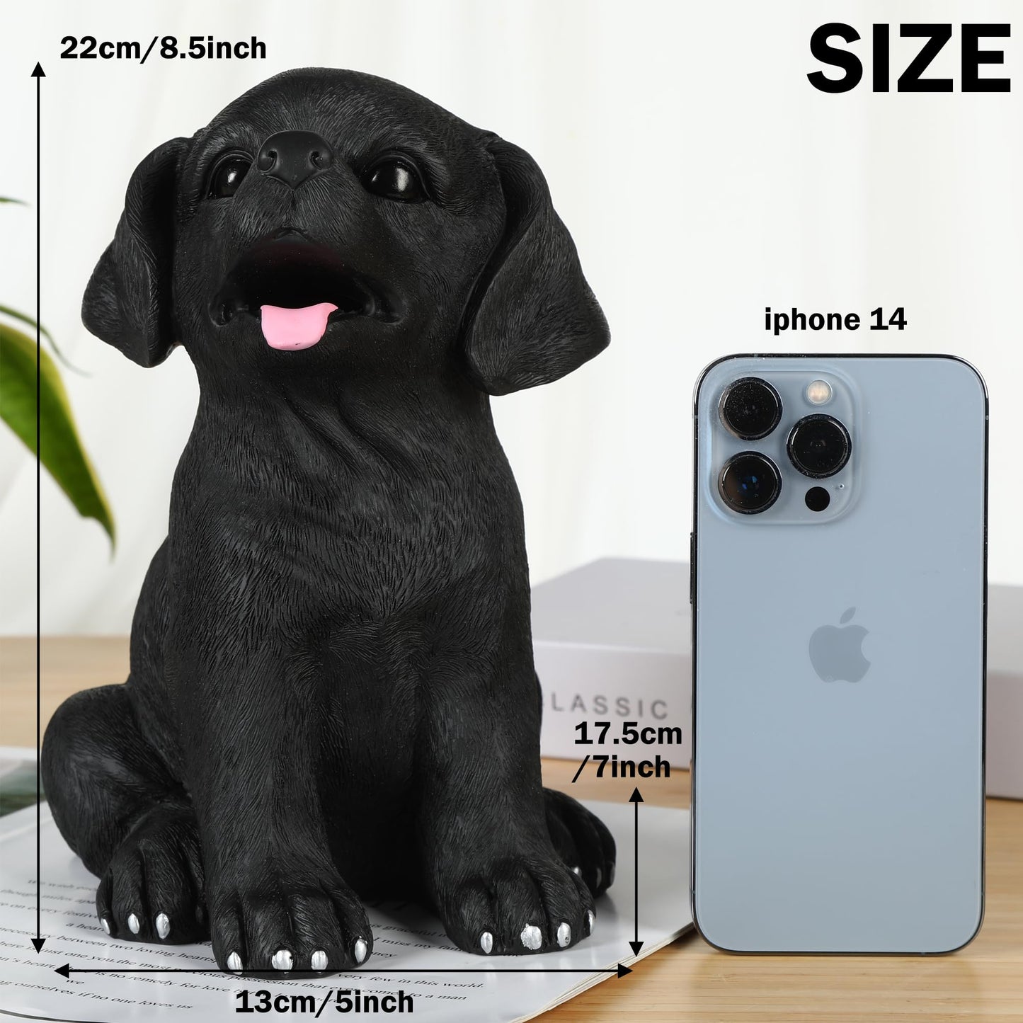 H&W Black Labrador Dog Coin Money Bank, Shatterproof Dog Piggy Bank, Creative Money Bank, Can Store 1000 Coins, Best Bitrthday Gift (Wk34-D3)