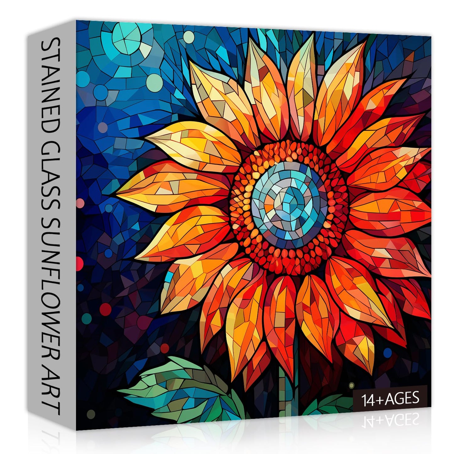 Stained Glass Sunflower Puzzle For Adults 1000 Pieces - Art Flower Jigsaw, Impossible Hard Challenging Colorful Floral Painting
