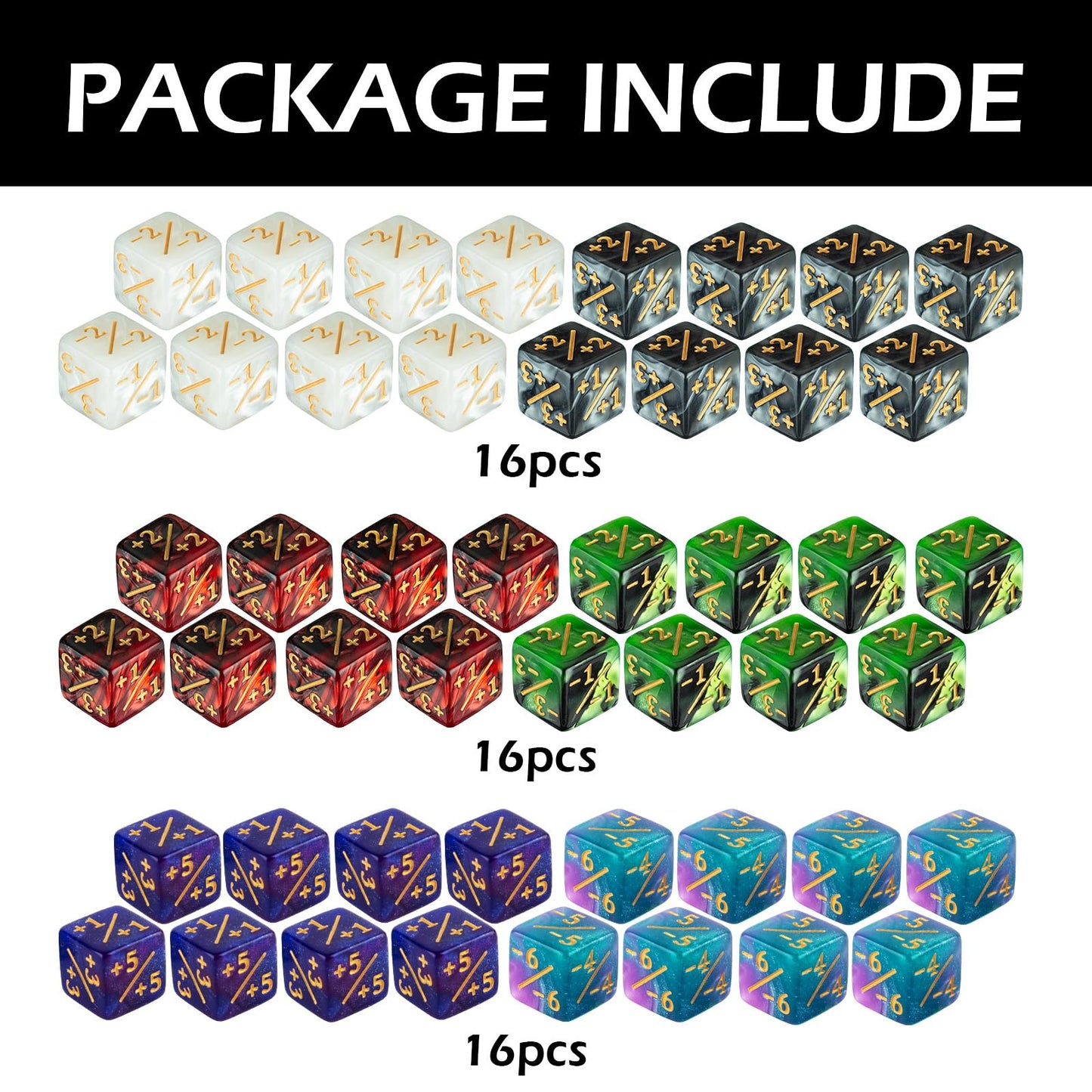 48 Pcs Mtg Dice Counters Magic The Gathering Counter +1/+1 Life Tokens Commander 6 Sided Dice Set For Mtg, Tcg, Card Games Accessories