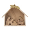 Creative Co-Op 5-3/4'L X 1-1/2'W X 5' H Wood Nativity, Natural & Gold, Set Of 6