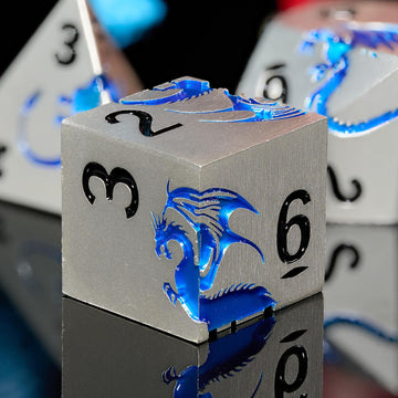 Metal Dnd Dice, Hnccesg Dragon Metallic D&D Dice Set 7 Pcs For Dungeons And Dragon Ttrpg Games, Polyhedral Rpg Dice Set With Gif