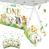 Newwiee 3 Pack Wild One Party Decor Safari Birthday Tablecloths Jungle Theme Party Supplies Wild Animal Table Cover Rectangle Ta