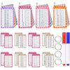 4 Packs Of 49 Pcs Multi Math Flash Cards, Addition, Subtraction, Multiplication, & Division Flashcards With 2 Dry Erase Markers