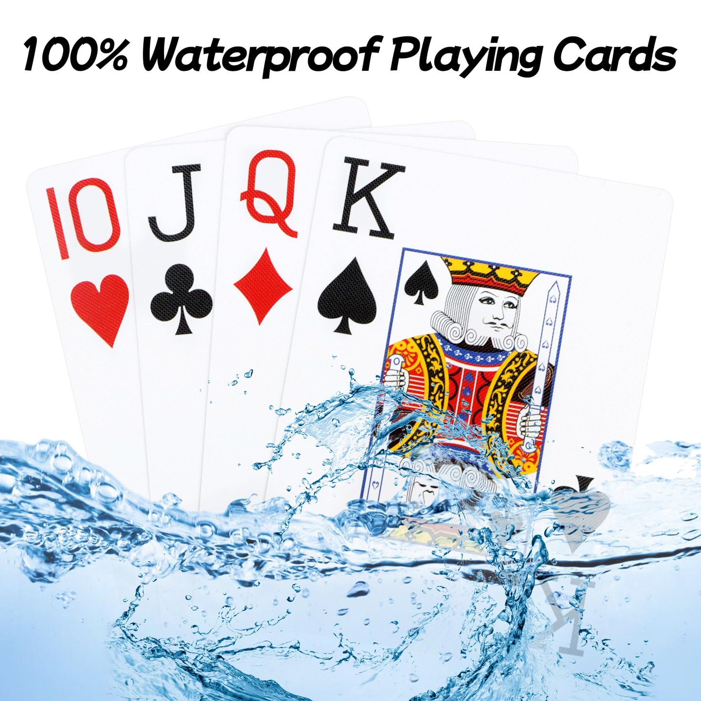 Playing Cards,Plastic Playing Cards Waterproof, Poker Size Cards Professional,Jumbo Index Large Print Playing Cards For Adults A