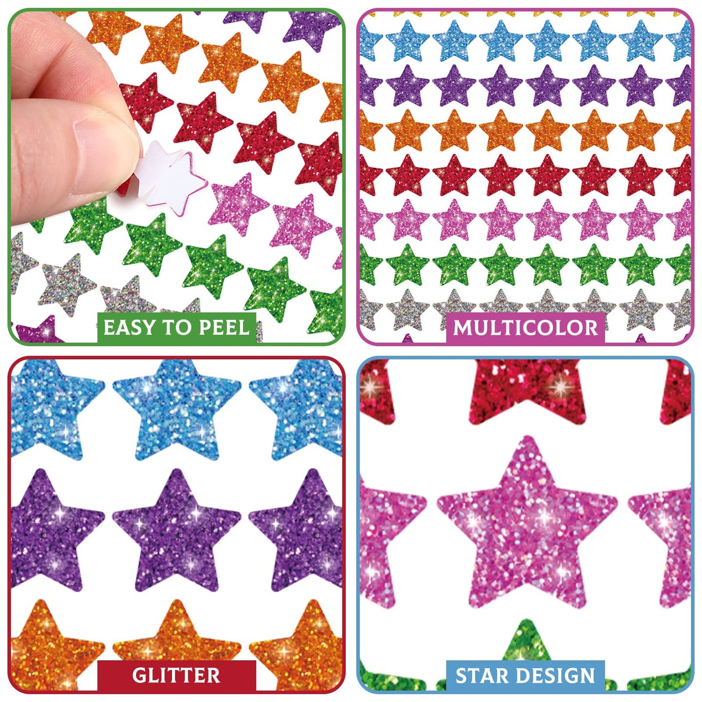 Lincia 1200 Pcs Star Glitter Stickers Sparkly Small Stickers For Kids Toddlers Teacher Reward Sheet Incentive Charts Classroom S