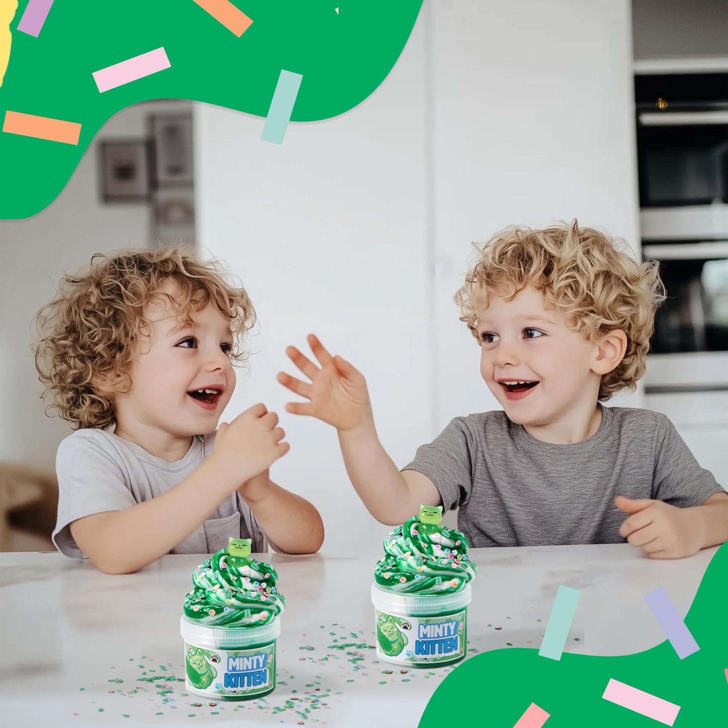 JOYIN Minty Kitten Slime - Soft, Non-Sticky, Mess-Free, Stress Relief Butter Slime Toys for Kids Classroom Reward, Boys and Girl
