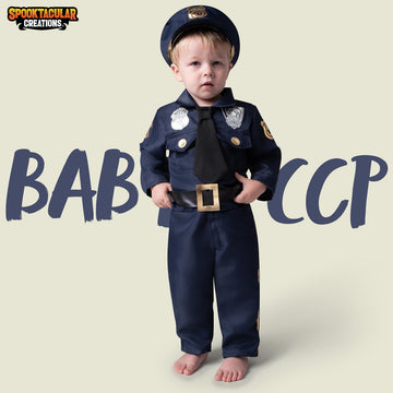 Spooktacular Creations Halloween Baby Boy Police Costume, Infants Cop Costume For Toddler Halloween Pretend Play, School, Event Dress Up Party (18-24 Months)