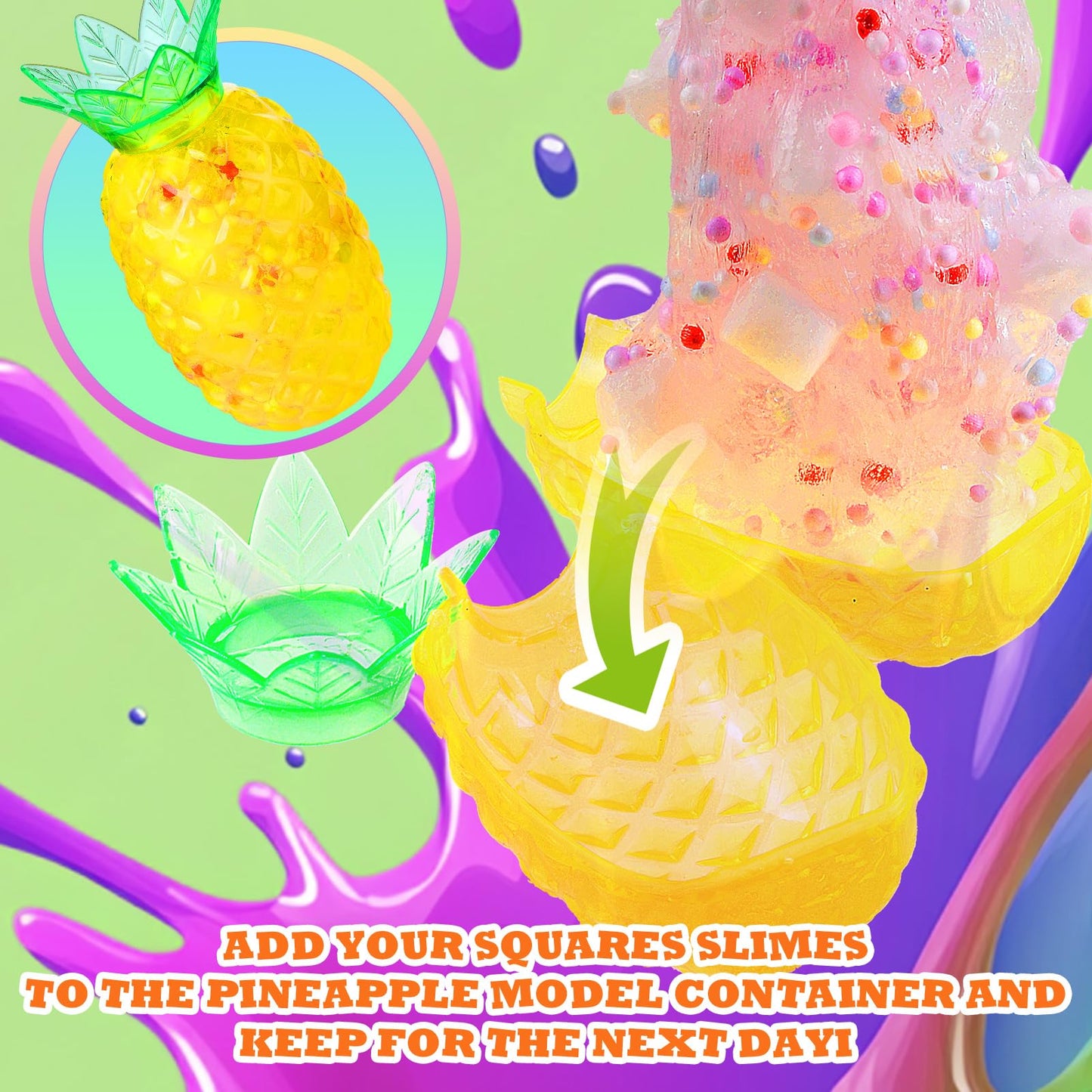 Slime Making Kit For Girls, Glimmer Crunchy Slime, Foam Slime, Jelly Cubes Slime, Glowing Slime, Stress Relief Toys For Kids 6-1