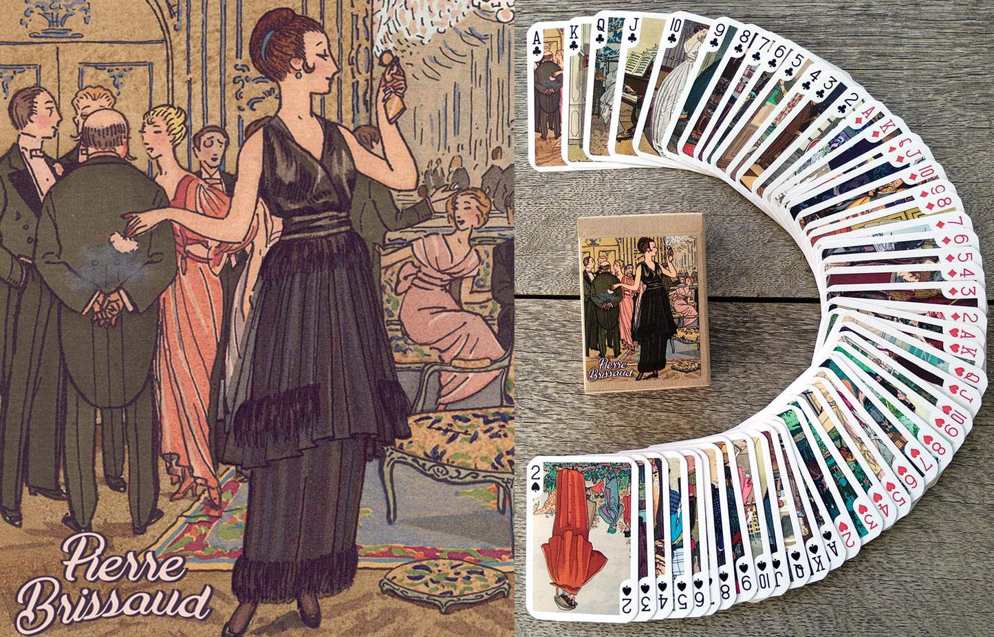 Flonzgift Pierre Brissaud Playing Cards (Poker Deck 54 Cards All Different) Vintage Retro Art Deco French Illustration Twenties