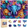 Ruikiyart Wooden Puzzles for Adults, 5MM 200 Pieces Animal World Wooden Jigsaw Puzzles, Unique Shaped Puzzle Gifts for Adults an