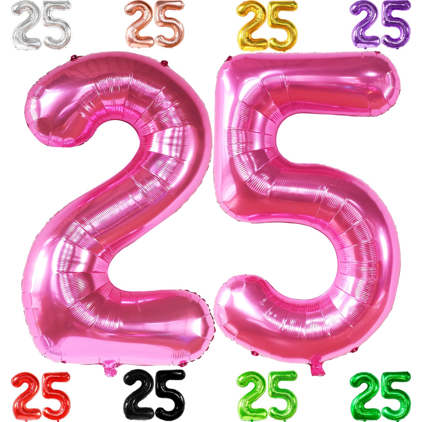 Katchon, Hot Pink 25 Balloon Numbers - 40 Inch | 25Th Birthday Balloons, Pink 25Th Birthday Decorations For Women | 25 Balloon Numbers Pink | 25 Years Balloons, 25Th Birthday Decorations For Men