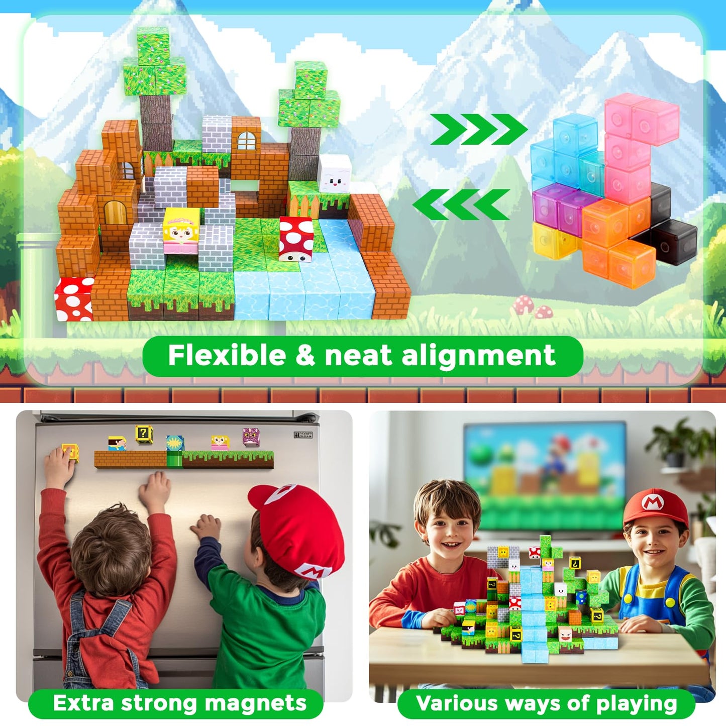 Annexfun Magnetic Blocks-100Pcs Magnetic Toy Set Magnetic Building Blocks, Stem Montessori Sensory Toys For Toddlers Kids Boys Girls Ages 3 4 5 6 7 8 9 10 Christmas Birthday Gifts Boys