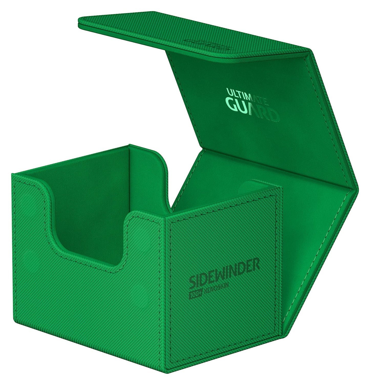 Ultimate Guard Sidewinder 100+, Deck Box For 100 Double-Sleeved Tcg Cards, Green, Magnetic Closure & Microfiber Inner Lining For Secure Storage