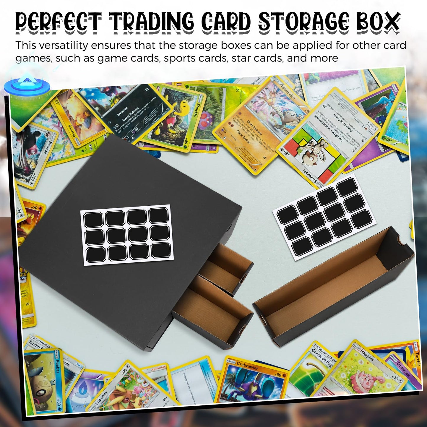 Resurhang 8 Sets 32 Pcs Trading Card Storage Box 19200+ Card Collection Storage With Separate Boxes And Label Stickers Soccer Sp