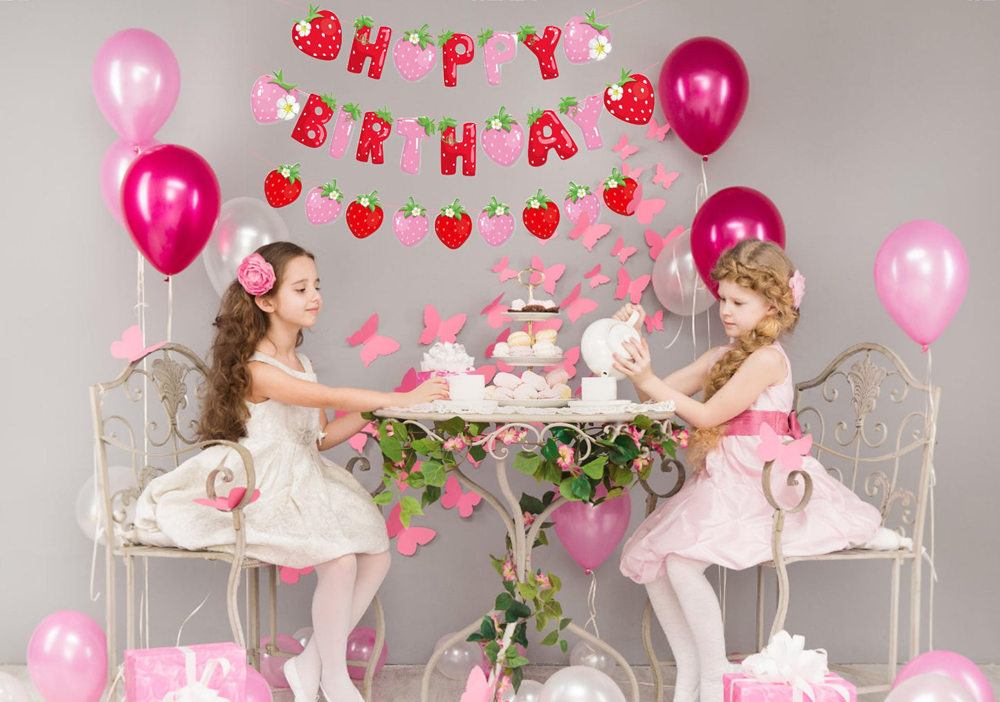 Strawberry Fruit Banners Happy Birthday Strawberry Theme Party Hanging Decorations Happy Birthday Party Wedding Party Decoration